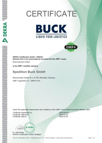 GMP Zertifikat Buck / Dekra