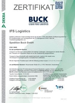 IFS Zertifikat Buck / Dekra